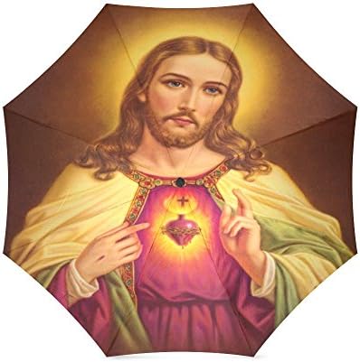 Catholic Christian Religious Church Gifts Jesus Christ The Son Of God Anti Rain Windproof Travel Golf Sports Foldable Umbrella