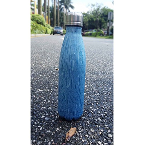 KING DO WAY Thermobecher + Trinkflasche Edelstahl Sportflasche Wasserflasche Camping Reisebecher Haelt Getraenke warm oder kalt 500 ml / 18 BPA frei hellgelbe Holz farbe - 6