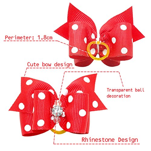 UEETEK-20pcs-Lovely-Pet-Dog-Hair-Bows-Accessories-Cat-Puppy-Hair-Clips-with-Rubber-Bands-PolkaDot