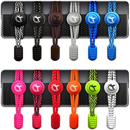 Phoenix Fit UK - No tie Elastic Lace System with lock - Easy to install in a range of colours. Great for runners, children, older generation &amp; active lifestyles - 1 Pair