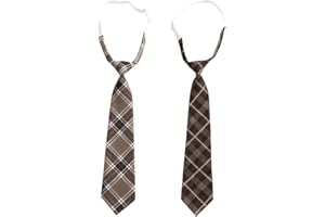 EIH1 Set da 2 Pezzi Cravatta (32 * 7 cm), Marrone,Cravatte Regolabili Stretta Nodi Pre-Annodati,Cravatta scozzese preppy Adatto maschi e femmine, Halloween, Natale