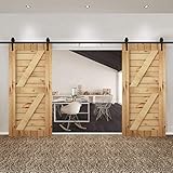 Homgrace Kit de porte coulissante pour porte coulissante ou coulissante, barre coulissante et système de portières intérieures, forme flèche Noir, noir