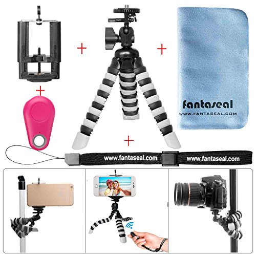 Fantaseal Smartphone Dreibein Stative Kamera Dreibeinstativ 5-in-1 Robust Kugelkopf Octopus Kamera Dreifu Stativ Tripod Camcorder Gorillapod Flexibel Outdoor Mini-Stativ Stnder Videokamera Handgriff Monopod Smartphone Tisch Dreifu Stative Handy Tripod Stnder + Mikrofaser Objektiv Tuch + Handy Halter (5-10cm) + Smartphone Fernbedienung fr Nikon Canon Pentax Sony Olympus Panasonics Kamera / Camcorder + iPhone Samsung LG HTC Huawei Blackberry Sony Nokia Xiaomi ZTE - Rot