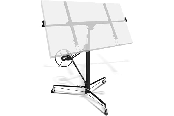 Sonnewelt Plattlyftare svart, 68 kg lastkapacitet, hopfällbar, höjdjusterbar XXL 140–350 cm arbetshöjd, max 290 cm laddningsarmbredd