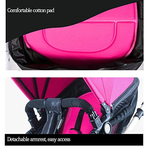 Beautylife66 Baby Storller Kids Pram Trolley Walker Foldable Pushchair Rose