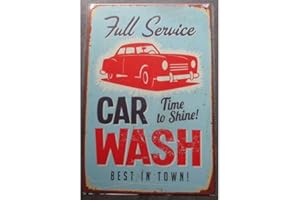 hotrodspirit - Plaque Car Wash Full Service Deco Garage tole Metal 30cm