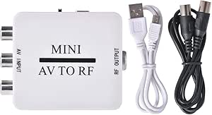 Convertisseur AV en RF, Mini-convertisseur vid&eacute;o HD RCA AV CVSB vers Prise en Charge de l'adaptateur vid&eacute;o RF RF 67.25Mhz 61.25Mhz pour Audio TV