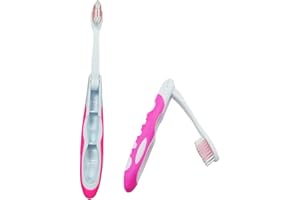 KUOXAN 2 Pcs Travel Toothbrush, Folding Small Toothbrush, Portable Travel Toothbrush Set, Folding Toothbrush for Travel Camping Hiking