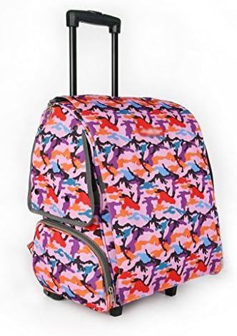 ZXLDP Pet Trolley Case Breathable Soft-sided Pet Carrier Cats Dogs Travel Crate Portable Tote Handbag Shoulder Bag Color Optional ( Color : Pink camouflage )