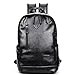 Produktbild Back To My Hut Vintage Kunstleder Laptop Rucksack Wandern Camping Reise Rucksack Unisex Satchel Rucksack Schule College Bookbag Casual Daypack,Black