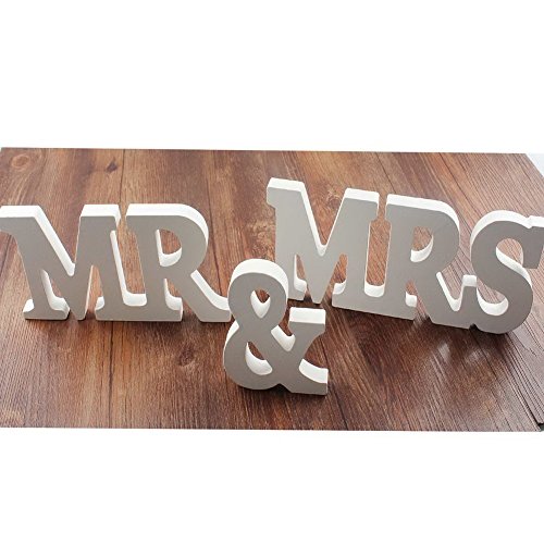Misslight MR MRS Wooden Letters Wedding Decoration Present White Size Large (MR MRS) - 2