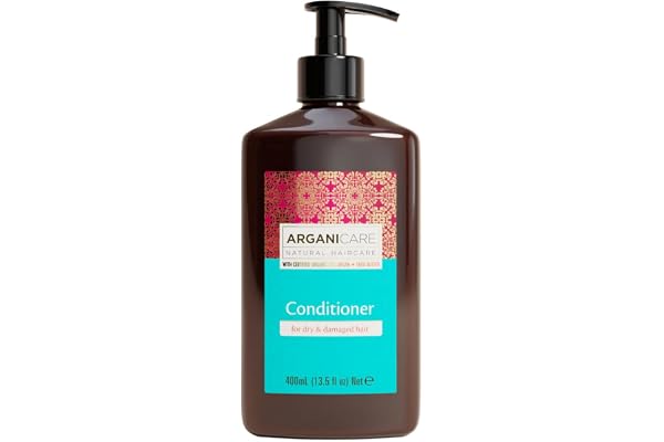 ARGANICARE - Après-shampoing Nourrissant et Hydratant à l'Huile d'Argan - Cheveux Secs et Abîmés - Flacon 400 ml