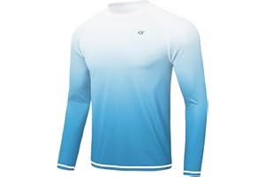 Huayuzh Mens Swim Top Rash Guard Long Sleeve UPF 50+ Quick Dry Breathable Running Sport UV Sun Protection Swimming Shirts