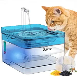 Cat Water Fountain,2021 Upgraded Pet Water Fountain 101oz/3L Dog Cat Water Dispenser, Smart Pump with LED Light,Ultra Quiet Automatic Cat Drinking Fountains with 2 Filters,3 Water Flow Settings