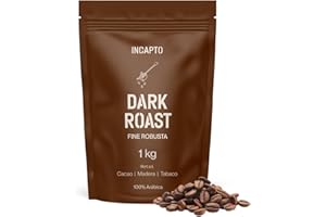 Incapto Café en Grano de Especialidad 1kg - Dark Roast - Máxima Cafeína | Origen Uganda | 100% Robusta | Tueste Oscuro y Natural | Finca Bujanga, Victoria Lake| Espresso muy fuerte