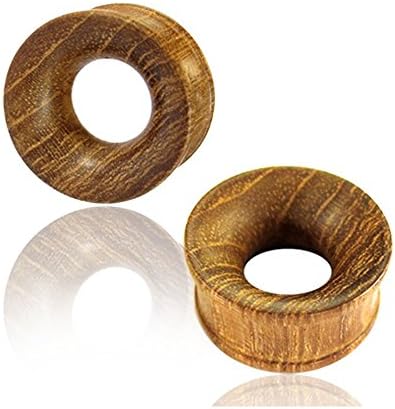 Teak Wood Hand Carved Flesh Tunnels for Stretched Ear Lobes (6mm)