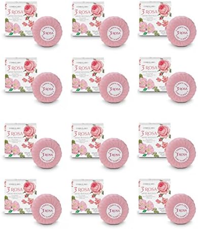 The ERBOLARIO – 3 pink soap 100 g – 12 Packs – Detergent, Scented, Hydrating, Softening