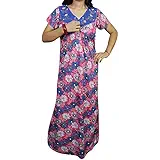 INDIATRENDZS WOMEN HOSIERY NIGHTY FLORAL SLEEPWEAR NIGHT GOWN 42"