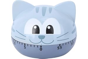 LATRAT Timer meccanico da cucina, 60 minuti, timer da cucina, gatto, statuetta, timer a breve termine, da cucina, in aula, per cucina, casa, scuola, ufficio