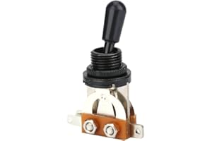 DILWE Gitarre 3-Wege Schalter, Metall Pickup Kippschalter mit Black Tip Ersatzteil für LP Style E-Gitarre(Schwarz)