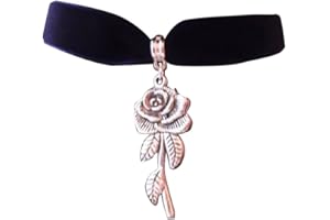 dunns-jewels Classic 22mm Gothic Velvet choker With a 40mm Rose Charm
