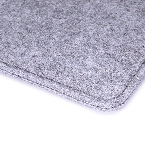 MoKo Surface 3 / Pro 4 / MacBook Air 11.6″ Filz Sleeve Hülle – Ultrabook Laptoptasche Notebooktasche Laptop Tasche Schutzhülle mit Karten-Slot / Kleine Filz Bag für 10″-11″ Zoll Tablets, Hellgrau - 3