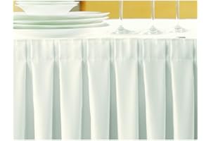 Gastro Uzal Skirting weiß/Kellerfalte: 580 x 73 cm, für Gastronomie, Caterin und Hochzeit