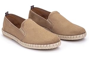 VERBENAS Męskie buty wsuwane Tom Hole Slipper tekstylne do noszenia w czasie wolnym, eleganckie wsuwane slip-ons Uni Tom męskie klapki beżowe