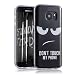 Produktbild kwmobile Hülle für Samsung Galaxy S7 - TPU Silikon Backcover Case Handy Schutzhülle - Cover klar Don't touch my Phone Design Weiß Schwarz