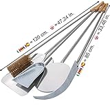 Giemme Spoleto Pelles à Pizza (Lot de 5) 430-5-2933-120 Pelles Pour Four a Bois, Acier Inox, 120 Centimètres