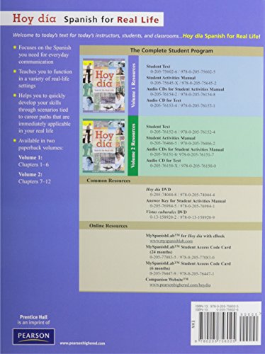 Hoy Día: Spanish for Real Life, Volume 1 @ Mylab Spanish with Pearson Etext -- Access Card Vols 1 & 2 (One Semester Access) Package
