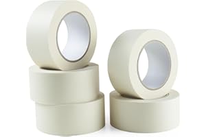 al ajal PACK OF 5 Masking Tape 48mm Wide 50 Metre Rolls Masking Tape For Painting for Professional and DIY Painters Tape Ideal For Painting Tape Decorators Tape Perfect Low Tack Masking Tap