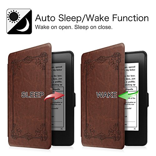 Fintie Kindle Paperwhite Hülle – Die dünnste und leichteste Smartshell Case Schutzhülle Tasche mit auto Sleep / Wake für den neuen Kindle Paperwhite 2016 (mit 300 ppi-Display, 6 Zoll, und integrierter Beleuchtung) und alle Modelle von 2012, 2013, 2014, 2015 – Vintage Braun - 2