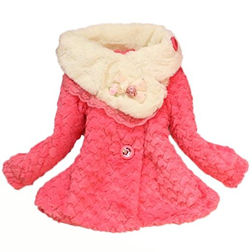 LOSORN ZPY Baby Girl's Kids Toddler Outwear Clothes Winter Jacket Coat Snowsuit Clothing (3-4 Years, Red)