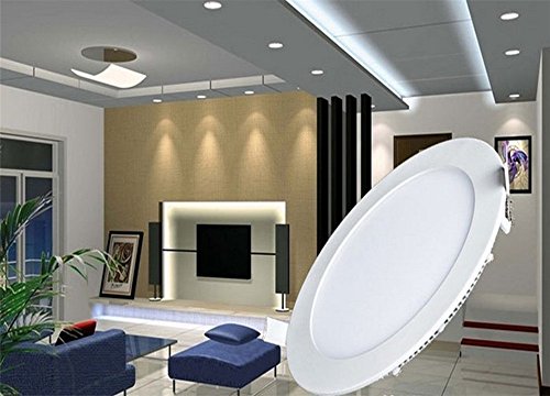 Super Helle Flache LED-Panel Leuchten 6W AC85 ~ 265v 1150lm Ultra-Dünne Runde Deckeneinbauleuchte Neutralweiß (4000-4500k) Mit LED-Treiber Enthalten - 7
