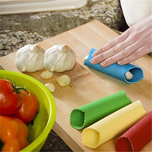 HENGSONG Knoblauchschäler Silikon Knoblauch Schäler Knoblauchrolle (Grün)