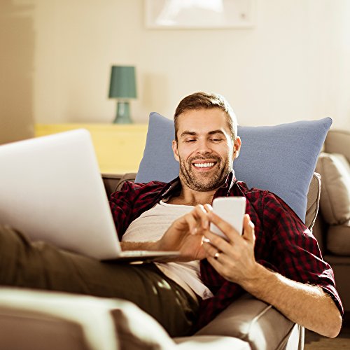 Großes Sofakissen, Dekokissen für Bett, Couch und Sessel. Auch als Louge, Pallettenkissen oder Kopfkissen. 7 Trend Farben für frische Akzente, Sabeatex® „Größe 40×70 cm Farbe (blau) - 2