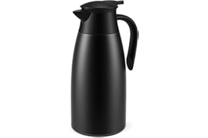 Vexillic 2 Litri Caraffa Termica, Caffe Acciaio Inox 304 Bollitori Sottovuoto Isolati, Si Mantiene Caldo per 24 Ore per il Caffè, Tè e altre Bevande Calde e Fredde