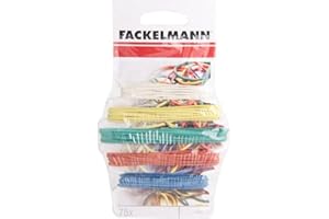 Fackelmann Gummiringe TECNO, Gummibänder, Haushaltsbänder, in 3 Größen (Farben: Rot, Gelb, Grün, Blau, Weiß), Menge: 75 Stück