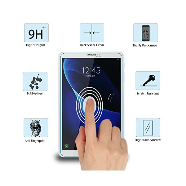Samsung Galaxy Tab A 10.1 T580 T585C Protector de Pantalla WEOFUN Cristal Templado para Samsung Galaxy Tab A 10.1 2016… - Image 3