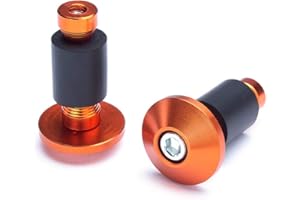 ALCHEMY PARTS Motorcycle HandleBar Bar End Weights Plugs Caps Anti Vibration CNC Billet Aluminium for 22mm 7/8 Inch Hollow Handlebars (Orange) 2 PCS