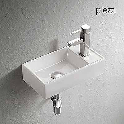 Piezzi Lave-mains suspendu en céramique blanche - Manéo
