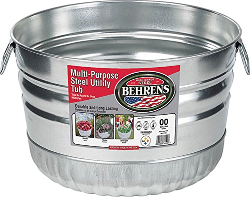 Preisvergleich Produktbild Behrens rund verzinktem Stahl Badewanne, silber, 1 Bushel