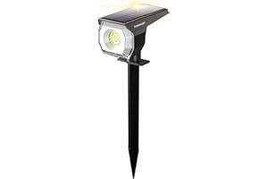 WeBeqer Faretti Solari A Led Da Esterno,Luci Solari Da Giardino 18LED 300LM,Luci Da Esterno Giardino 2 In 1,IP67 Impermeabile,Luce Fredda 6500K Per Cortile,Recinzione,Sentiero,Giardino,Vialetto,1Pezzi