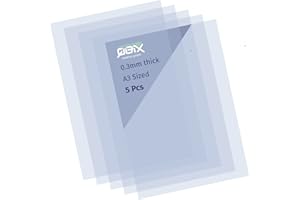 QBIX - 5 fogli in plastica trasparente, da 0,3 mm, in formato A3, da usare come matrice per stencil e lavori fai da te