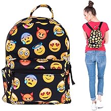 Fringoo - Mochila casual  Hombre-Mujer Mujer Niños Niños-Niñas Niñas multicolor Emoji Black - mini