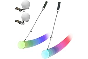 SGZIOO 2 PCS LED POI Balls, 7 Colors LED POI Spinning Balls, Luminous poi Juggling balls with Strobe Effect, for Beginners, Glow in the Dark for Dancing, Light Shows, Raves
