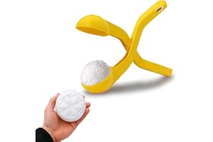 JAMARA 460396 – Snow Play snöbollstång 38 cm – snöbollar (ca 7 cm diameter) på några sekunder, aldrig kalla händer, snöbollarna är fluffiga och inte lika hårda som de handgjorda, gula