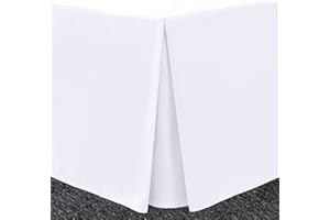 BRONWEN MATHEWS Bronwen Mathew White Box Pleated Base Valance Sheet King Size Bedding Valance Sheets, Microfibre Soft Brushed Easy Care Non Iron (King, White)