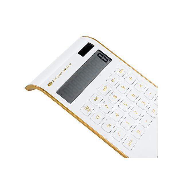 Mavis's Diary Desktop Calculator Solar Calculator, with Cute Gold Reindeer Brooch Pin - Image 4